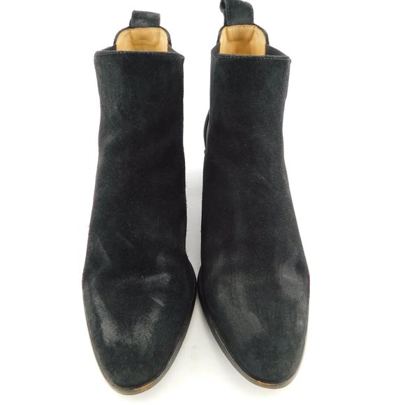 EVERLANE Black Suede Leather Block Heel Chelsea Ankle Boots 7 - Picture 3 of 9